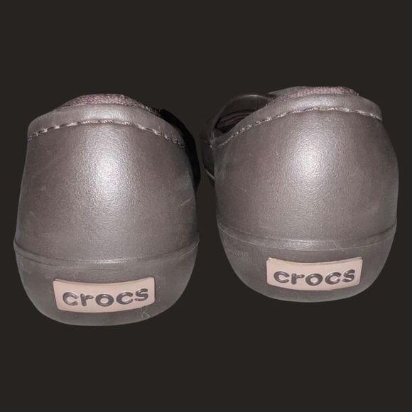 Crocs Women's Crocband Flats Mary Jane Slip On Croclite Brown Size 7 - Picture 4 of 7